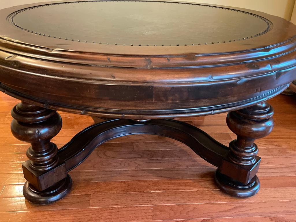Large Round Wooden Coffee Table