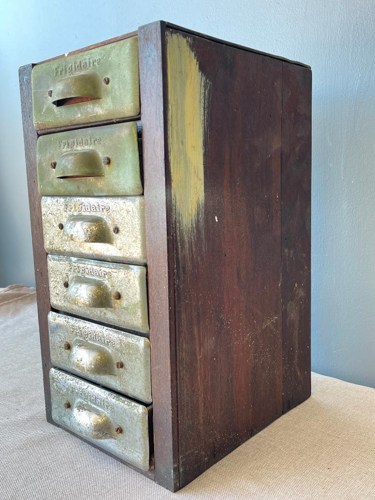 Vintage 6 Drawer Frigidaire Wooden Box