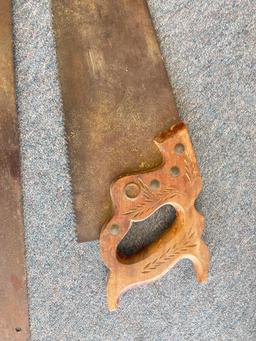 Group of 3 Vintage Wooden Handle Saws