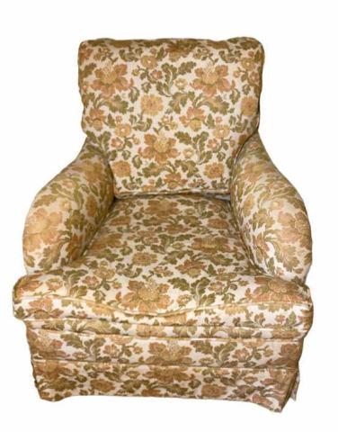 Vintage Upholstered Chair with Down Cushion
