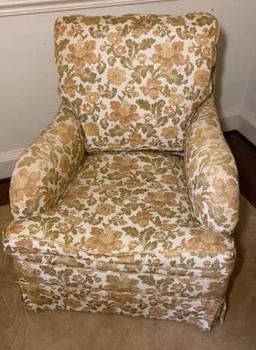 Vintage Upholstered Chair with Down Cushion