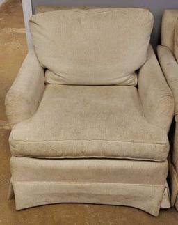 (2) Upholstered Chairs w/Ottoman by Henredon