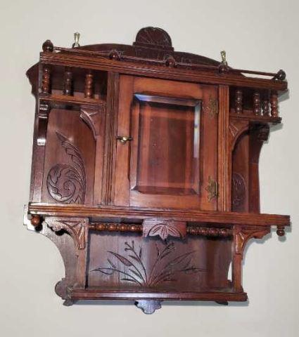 Victorian Wooden  Wall Shelf with Beveled