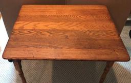 Antique Oak Folding Table - 30” x 24”, 27” H