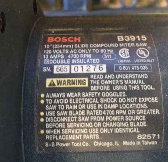 Bosch 10" Slide Compound Miter Saw,