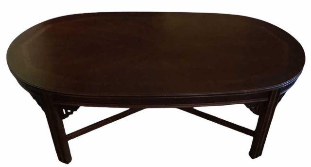 Chinese- Chippendale Style Oval Coffee Table