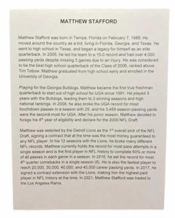 Framed & Signed Matthew Stafford University of