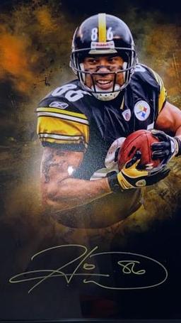 Framed & Signed Hines Ward Picture - 23 3/4" x 27 3/4"