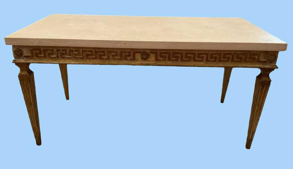 Coffee Table with Marble Top--39" x 19", 19" Hi