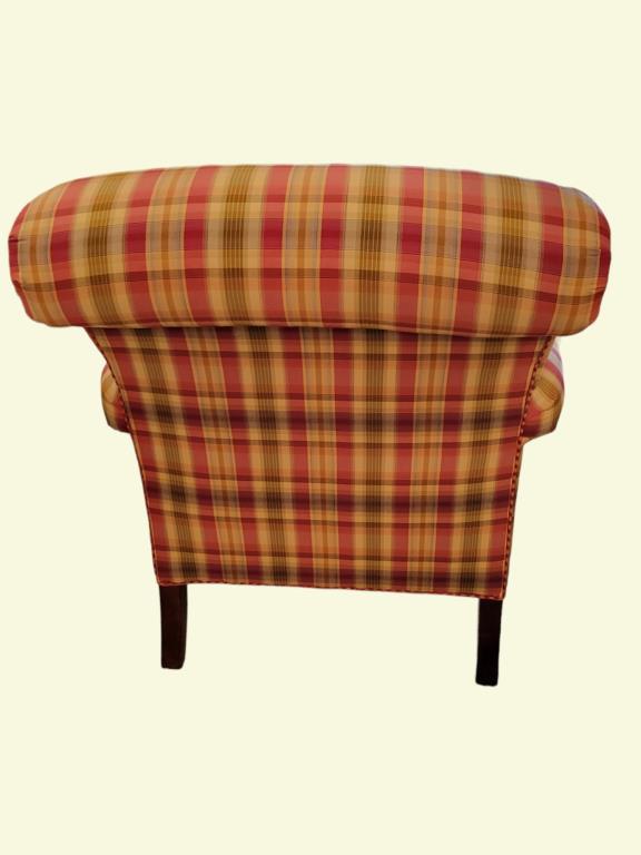 Upholstered Chair w/Wooden Legs and Metal