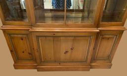 Lighted Pine China Cabinet by Kittinger--Three