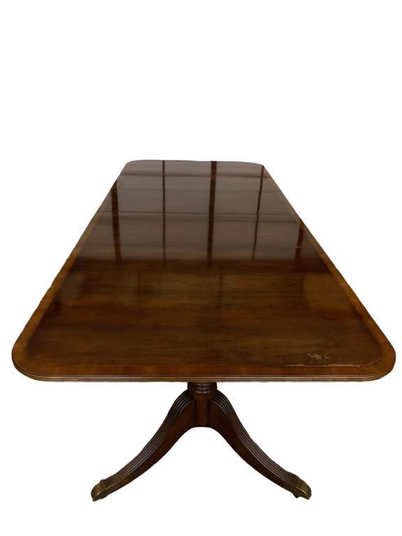 Double Pedestal Dining Table with Satinwood Trim