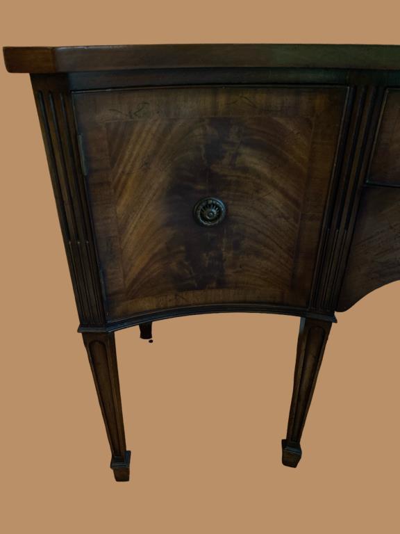 Mahogany Serpentine Front Buffet with Brass