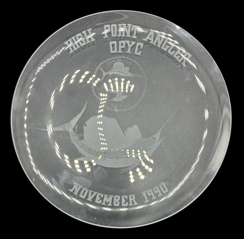 (2) Crystal Award Items:  113/4” Plate High P