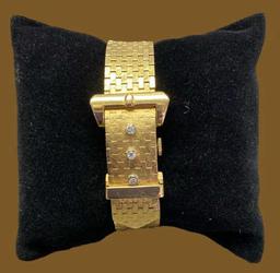14 Kt Yellow Gold Diamond Ladies Watch--50 Grams