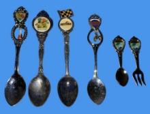 Assorted Souvenir Spoons, Including Disney and