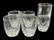(4) Anchor Hocking Fleur Juice Glasses and (1)