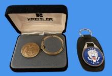 Kreisler Gold Toned American Coin Keychain and