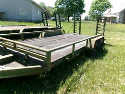 16’ X 7’ TANDEM AXLE TRAILER, 2’ DOVE, STEEL RAMPS, 2 5/16” BALL HITCH