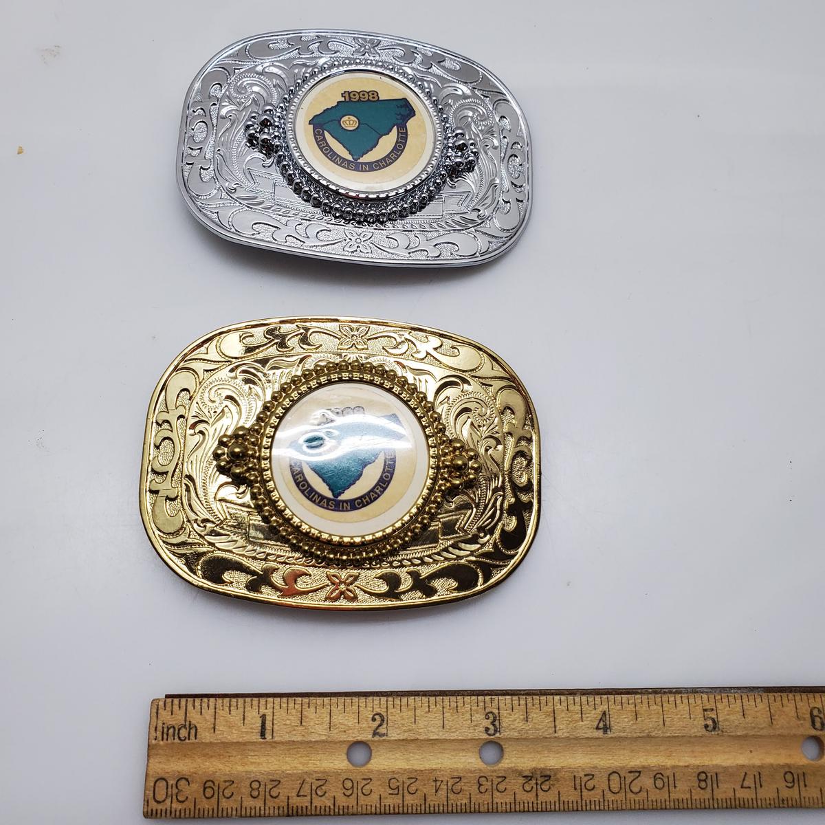 Gold Tone and Silver Tone Award Belt Buckles