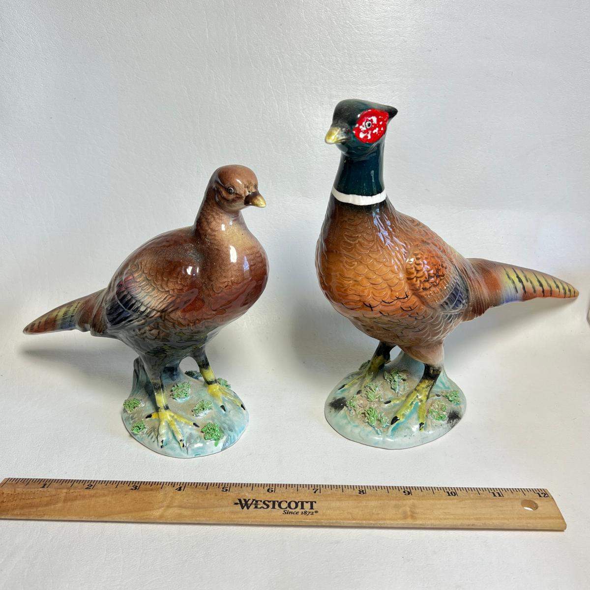 Pair of Vintage Norcrest Fine China Pheasant Figurines