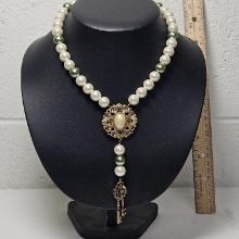 Renaissance Style Handmade Necklace “Behind The Pearl Door”