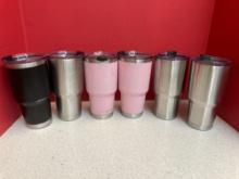 Six new stainless steel insulated cups