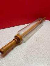 antique glass rolling pin 22 inch