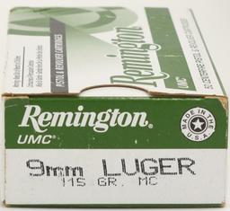 100 Rounds Of Remington UMC 9mm Luger Ammo