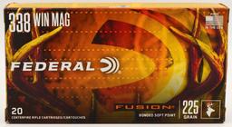 20 Rounds Federal Fusion 338 Win Mag Ammunition