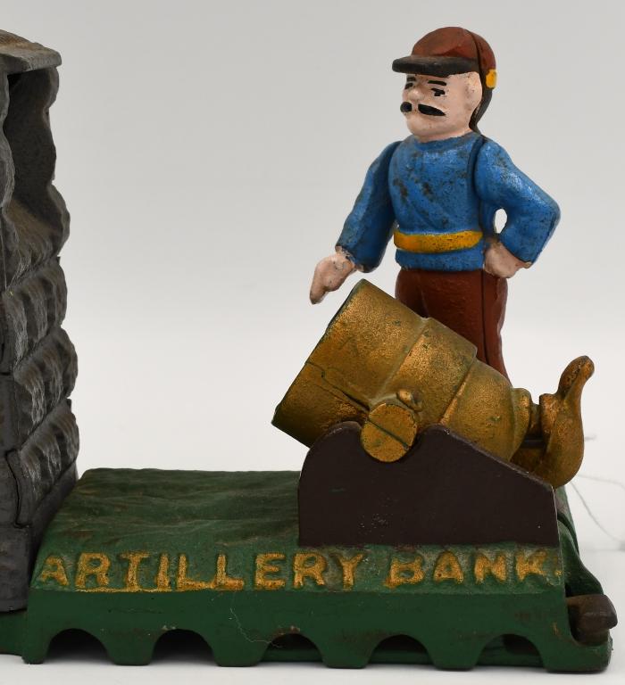 Antique "Artillery Bank" Coin Shooting Bank