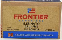 150 Rounds Hornady Frontier 5.56 NATO Ammunition