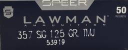 100 Rounds Of Speer Lawman .357 SIG Ammunition