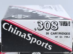 60 Rounds Of Norinco China Sport .308 Win Ammo