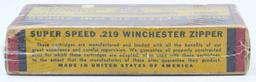 20 Rd Collector Box Of Winchester .219 Win Zipper