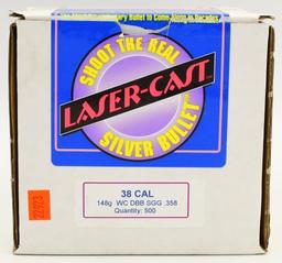 500 Ct Laser Cast .38 Caliber WadCutter Tips
