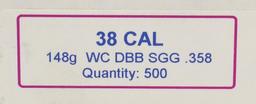 500 Ct Laser Cast .38 Caliber WadCutter Tips