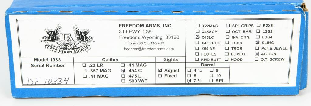 Freedom Arms Model 83 Revolver .454 & 45 Colt