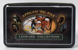 African "Big Five" Leopard Folding Knife in Tin