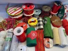 Christmas Wired Ribbon, Decorative Mesh, Bows, Etc