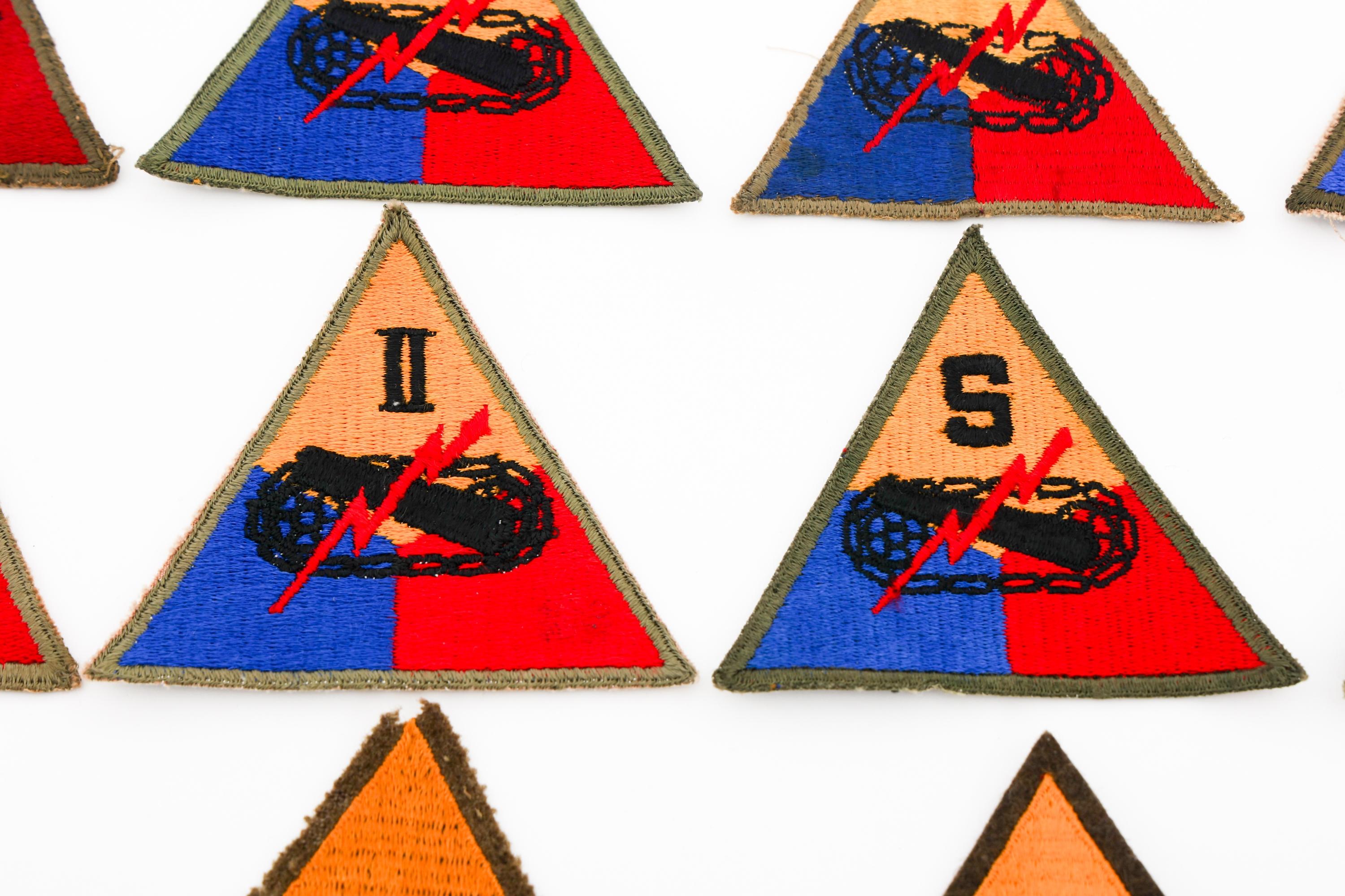 WWII US ARMY ARMORED CORPS & SCHOOL PATCHES
