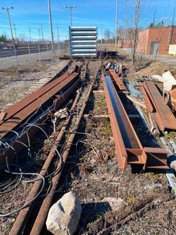 Large Lot of Scrap; Pipe, I-Beams, Catwalk Grate, & Small Silo