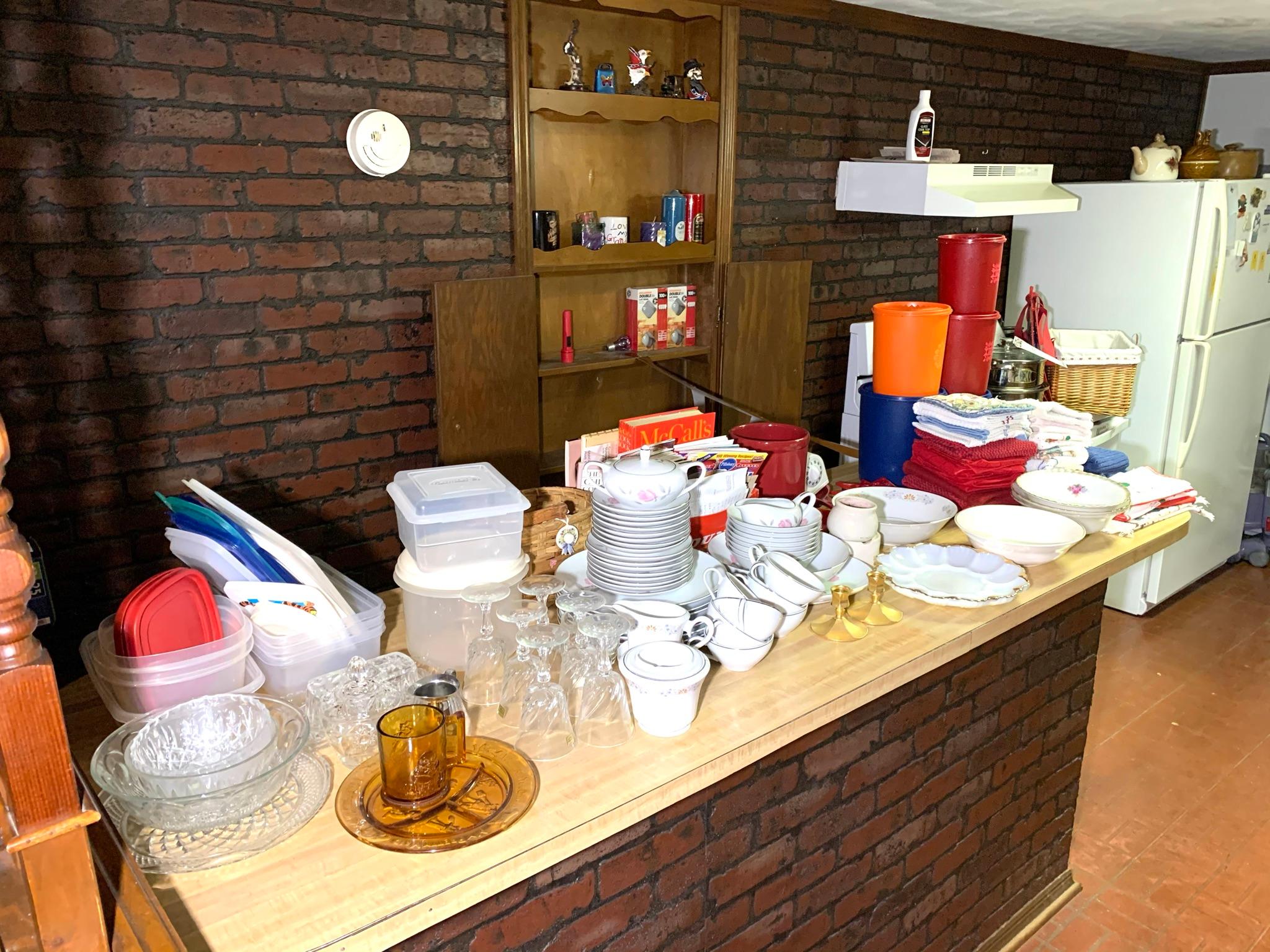 Kitchen Clean Out of Cabinets, Drawers and Island - Coca -Cola Glasses, Corelle, Pyrex China & More