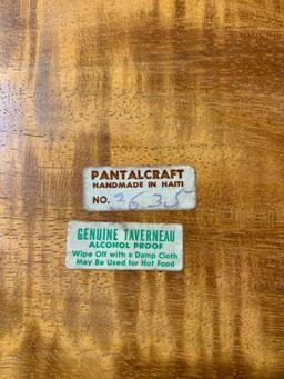 Vintage '60s Pantalcraft Haiti Handmade Wood Square Plates