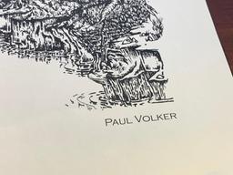 Paul Volker Print with Assorted Paperwork Columbus, OH