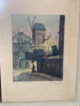 Two Antique Framed and Signed European Prints