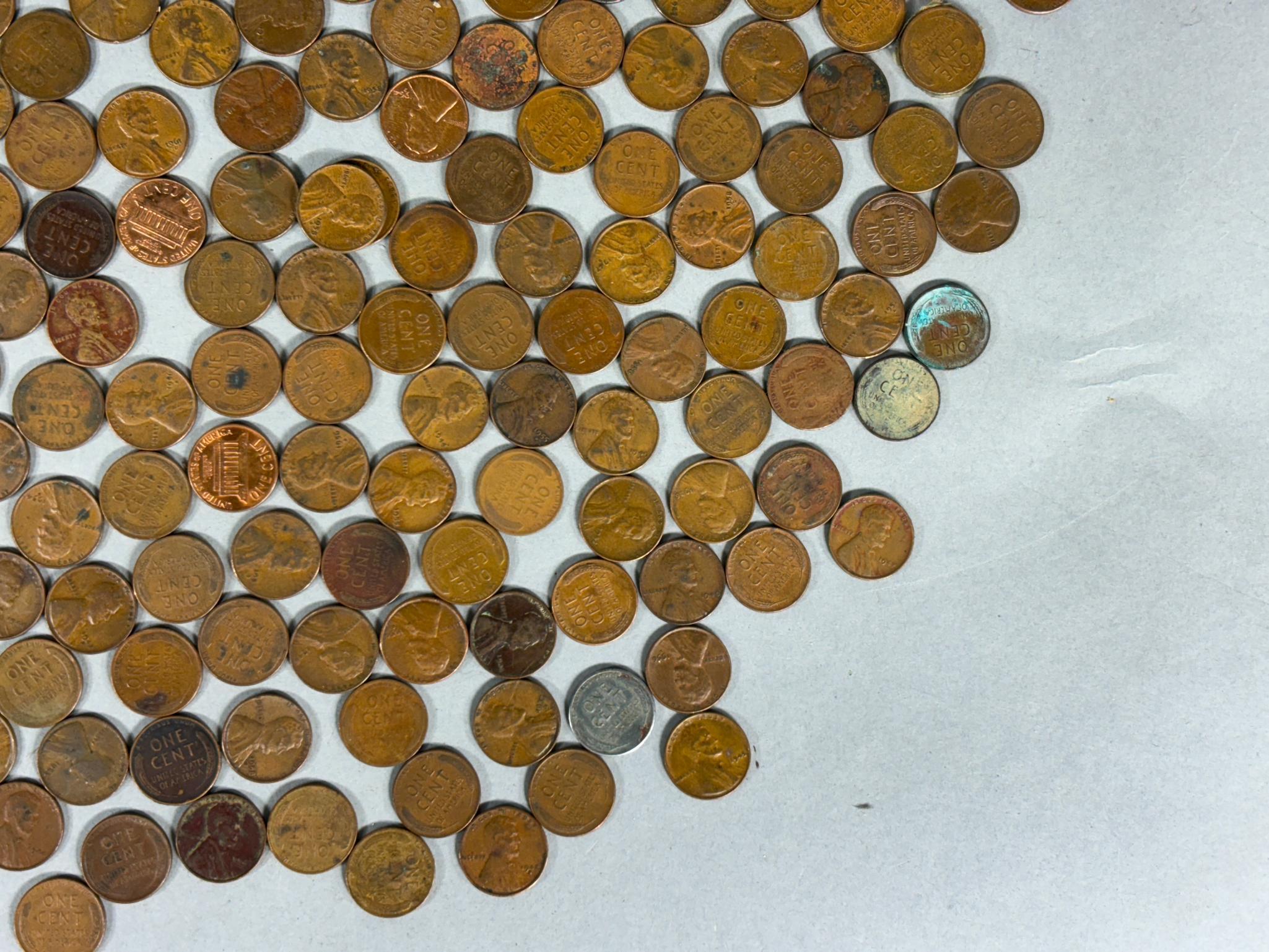 Large Lot of Old Pennies Many Wheat