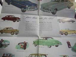 1950 CHEVROLET ADVERTISING BROCHURE THAT FOLDS OUT TO POSTER SIZE-OMAHA DEALER MARK