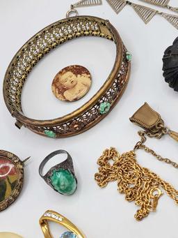 Large lot of antique jewelry: most Victorian