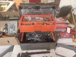 Toolbox & Contents, Pipe Wrenches, Box of Tools, & more